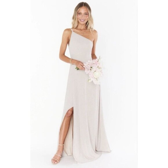 Show Me Your Mumu Shannon One Shoulder Dress Show Me The Ring Crisp  (champagne)